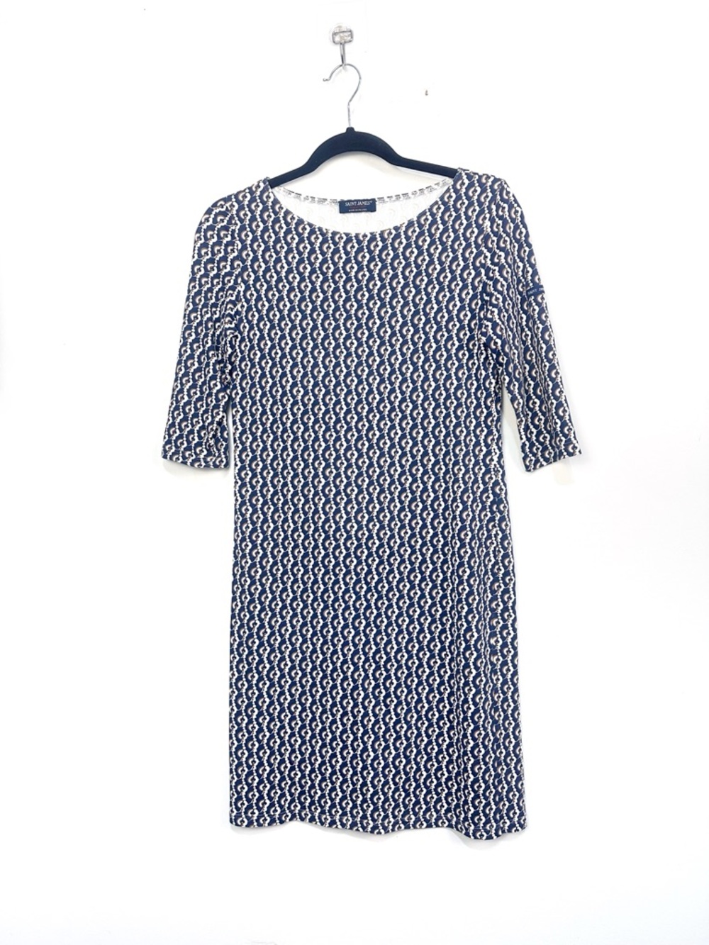 Saint James Mid Length Dress in Blue and White